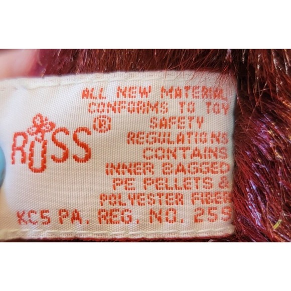 Russ Burgundy Spangles Festive Gatherings Teddy Bear Plush Stuffed Animal 14" - Picture 9 of 10